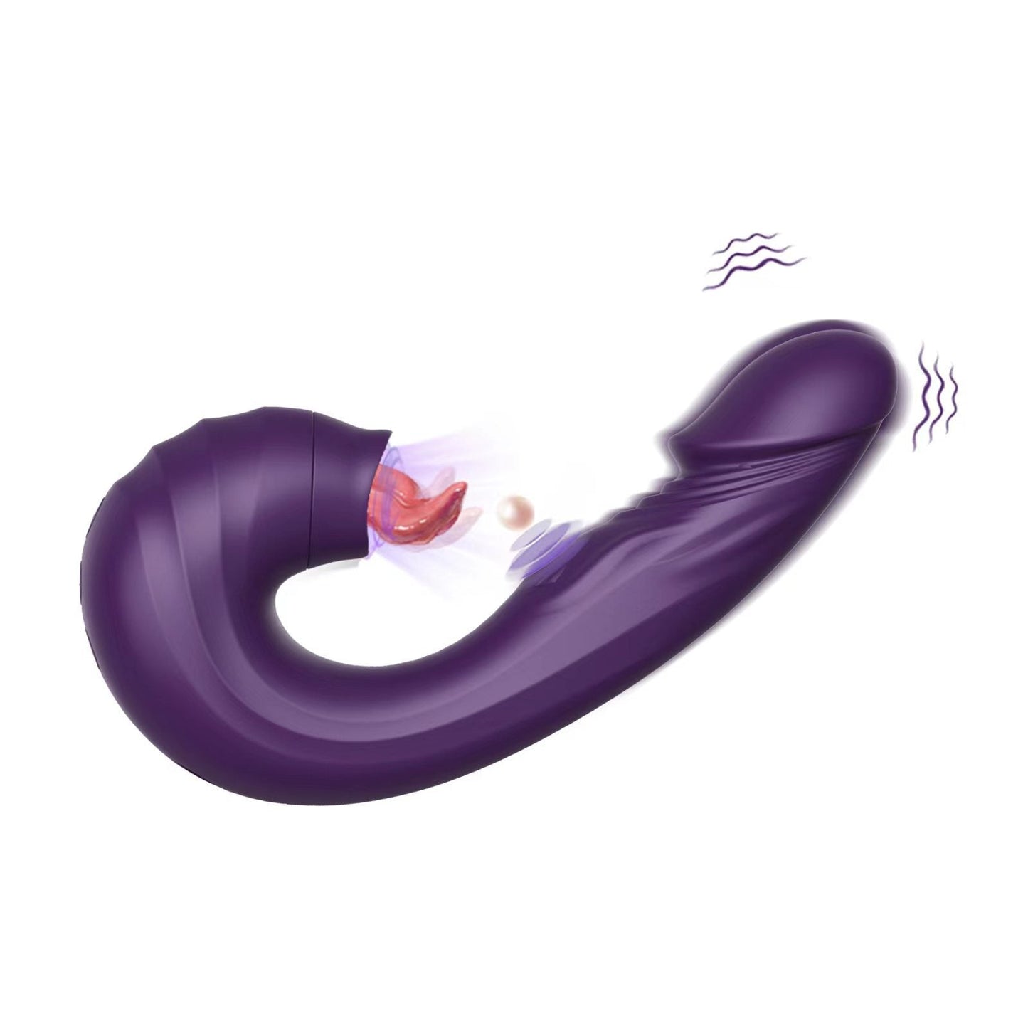 Miraco - Consolador vibrador de conejo succionador, masajeador de clítoris y punto G morado