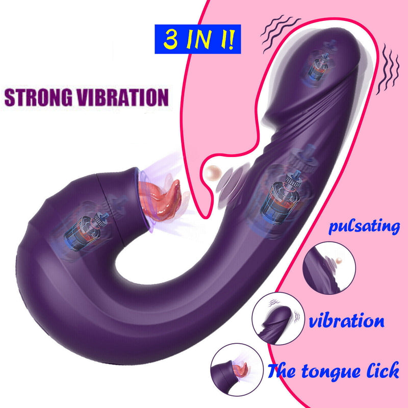Miraco - Consolador vibrador de conejo succionador, masajeador de clítoris y punto G morado